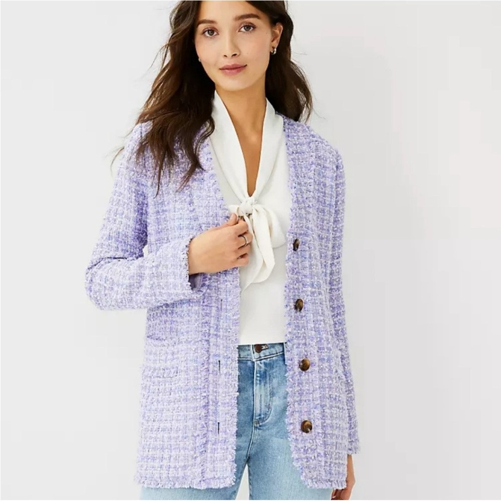 Ann Taylor Lavender Tweed Blazer